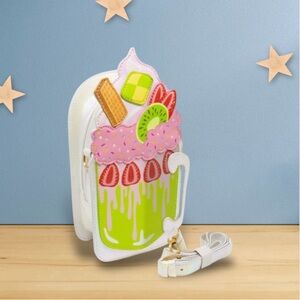 Bewaltz Strawberry Matcha Milkshake Bag, Purse, Crossbody NWT White